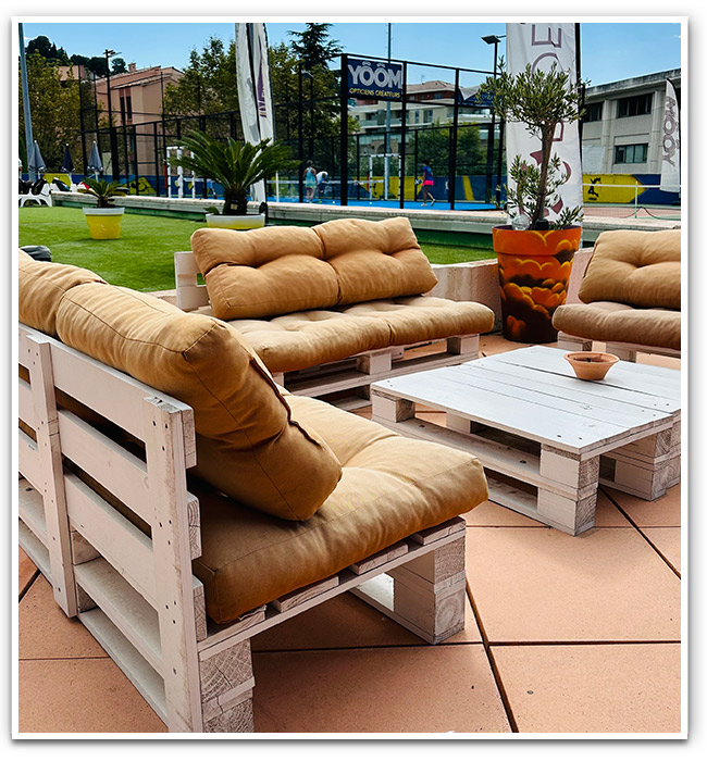 description de l'espace multi activités du Padel Riviera Mougins